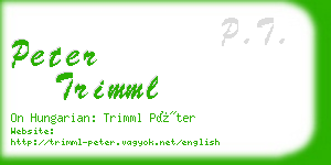 peter trimml business card